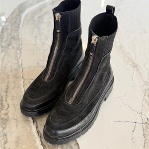 Sam Edelman Black Combat Boots with Zipper